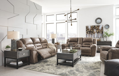 Modern Faux Leather 3 Piece Living Room Sets - Light Brown - 3 Pc. - Reclining Power Sofa, Double Reclining Power Loveseat