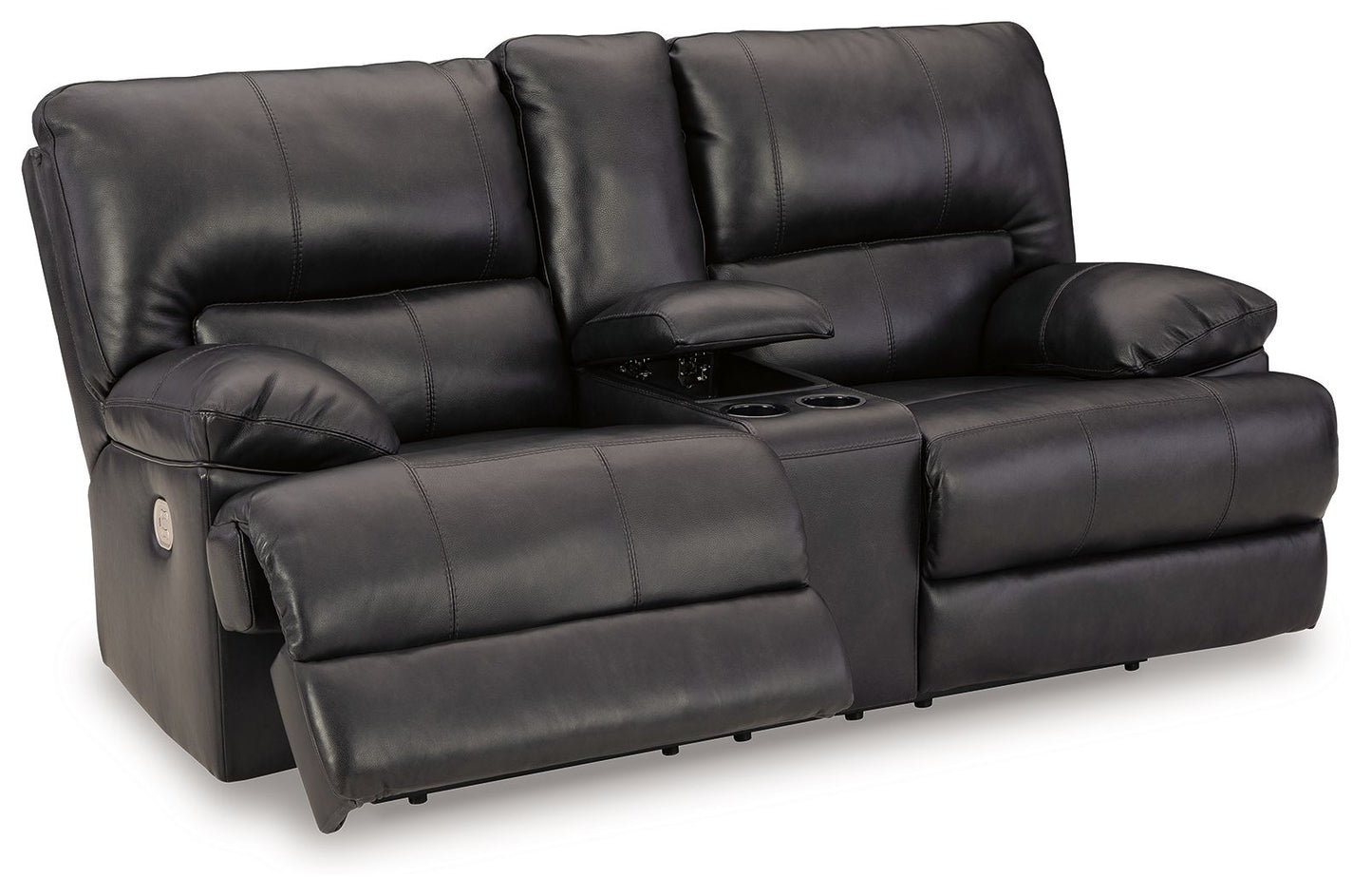 Eclipse Faux Leather Upholstered Storage Reclining Loveseat - side view