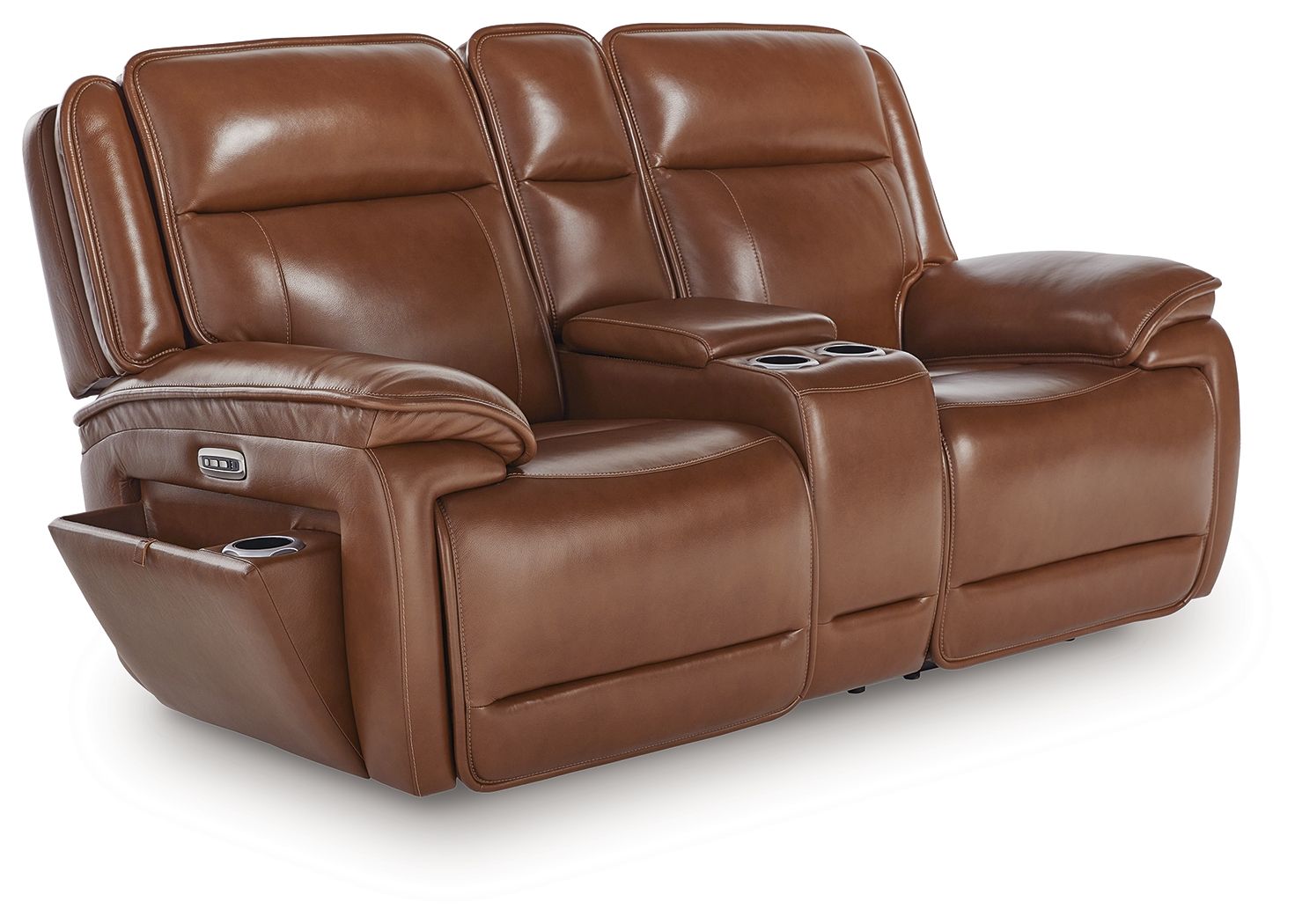 Modern Leather Match Loveseat