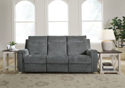 Ash Fabric Upholstered Reclining Sofa And Loveseat - view 7