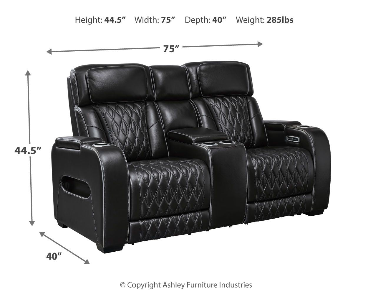 Modern Leather Match Loveseat