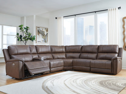Modern Leather Match Sectional
