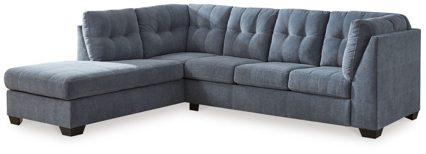Modern Fabric Sectional - Gray - 2 Pc. Left Arm Facing Corner Chaise Sleeper Sectional