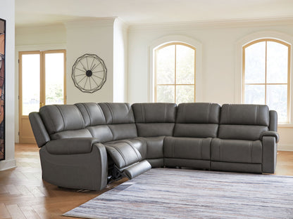 Modern Leather Match Sectional