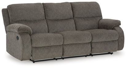 Dark Gray Reclining Sofa And Loveseat 6/25 - rear view