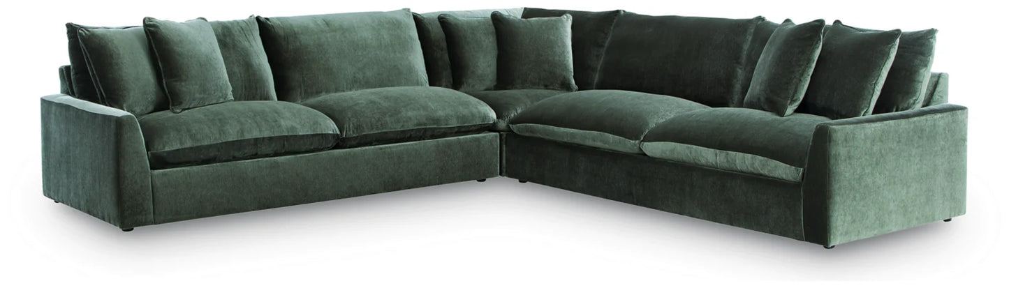 Carriage View - Jade - 3-Piece Sectional