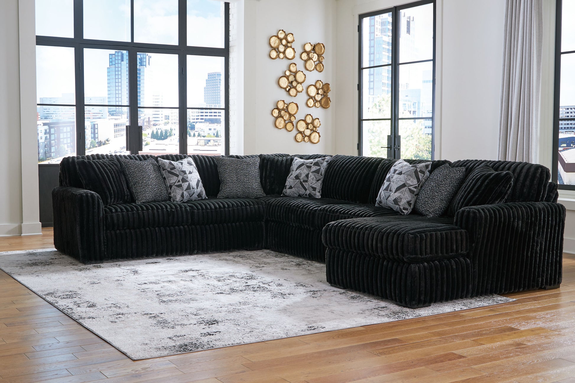 Modern Fabric 4 Piece Living Room Sets
