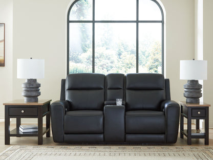 Modern Leather Match Loveseat