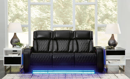 Modern Leather Match Sofa
