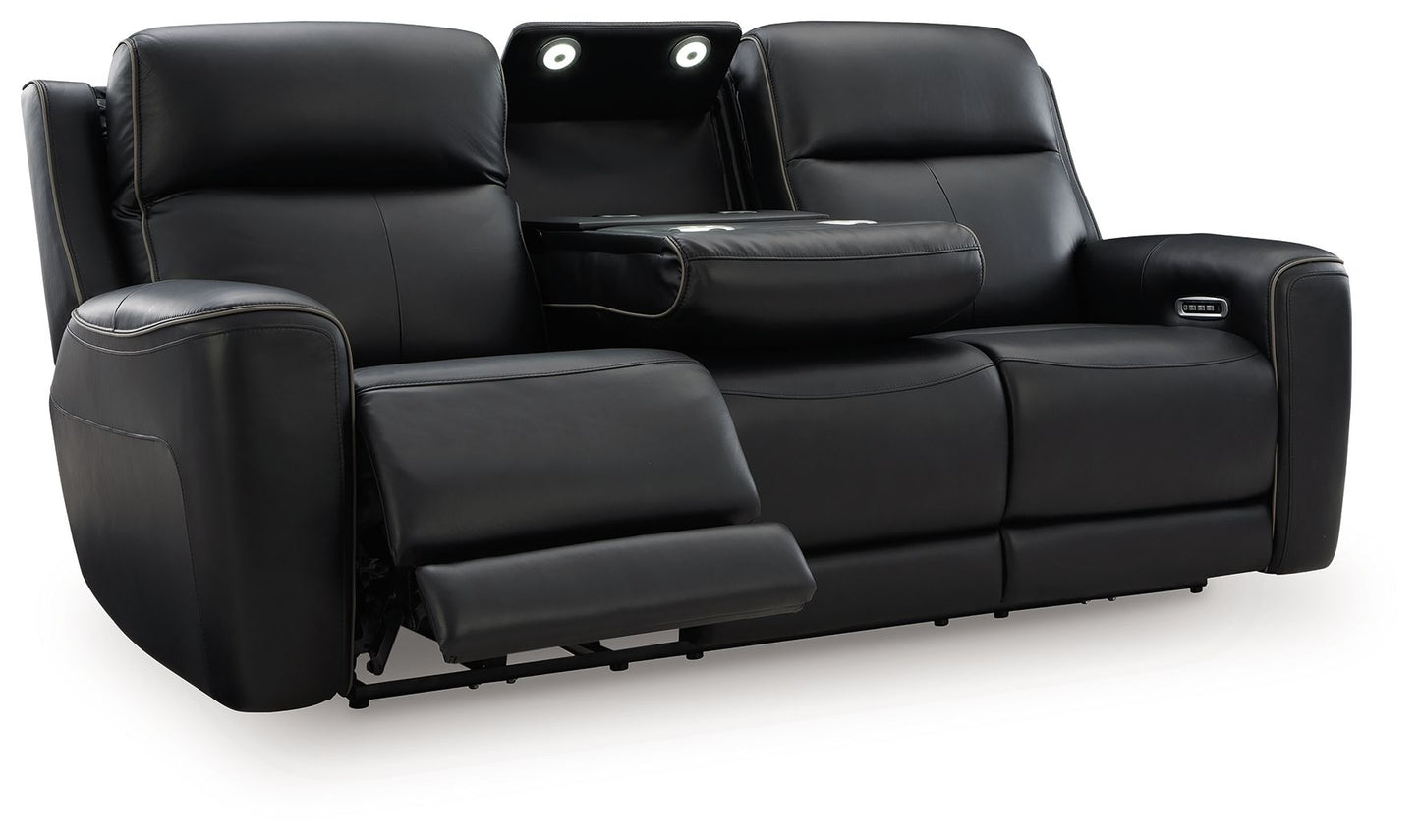 Modern Leather Match Sofa