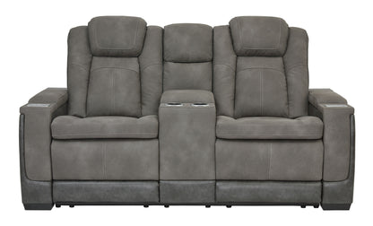 Sand Leather Upholstered Reclining Loveseat - view 6