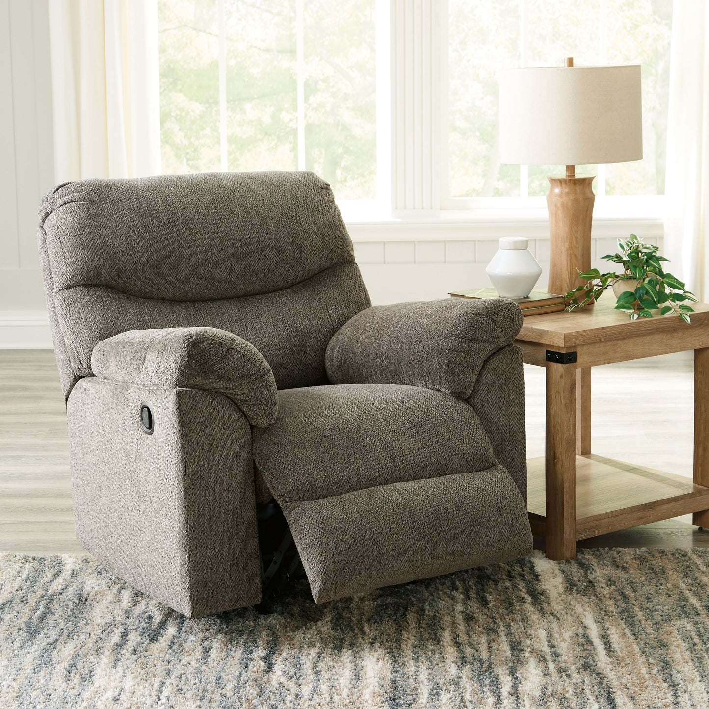 Putty Fabric Upholstered Reclining Sofa And Loveseat - view 7