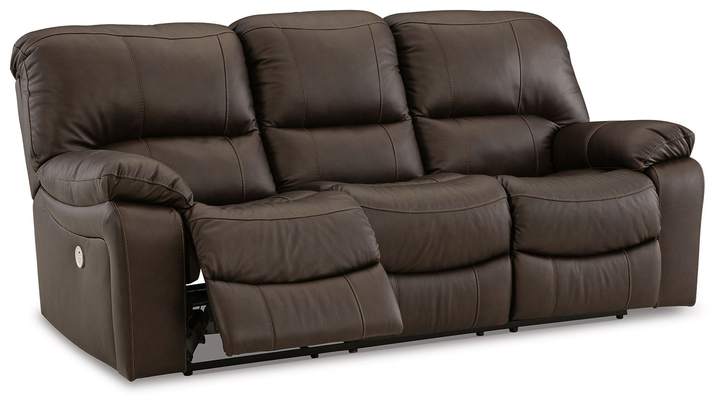 Dark Brown Power - Reclining Leather Upholstered 3 - Piece Living Room Set - view 6