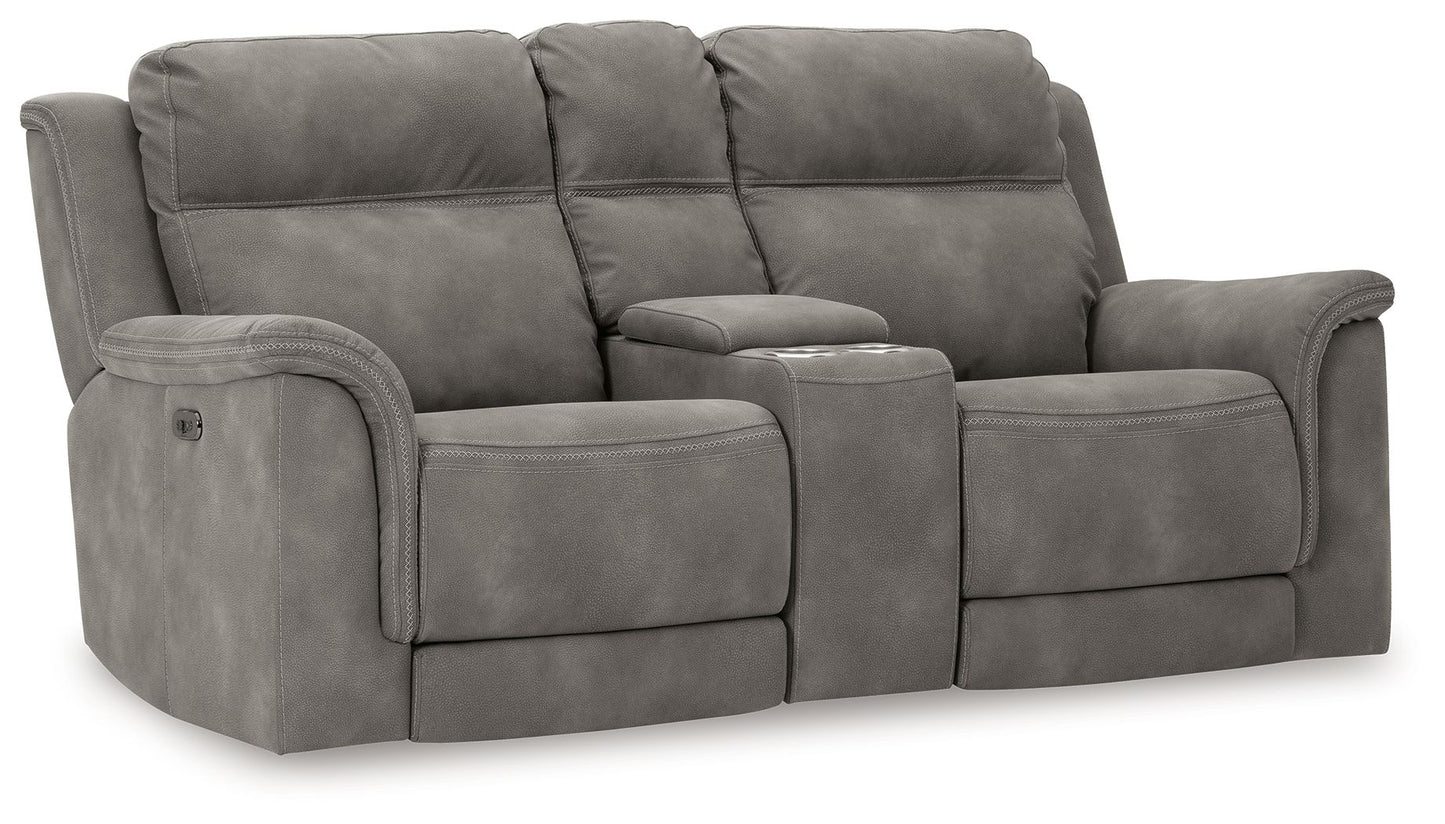 Modern Microfiber Loveseat - Dark Gray
