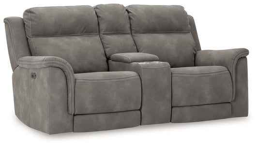 Modern Microfiber Loveseat - Dark Gray