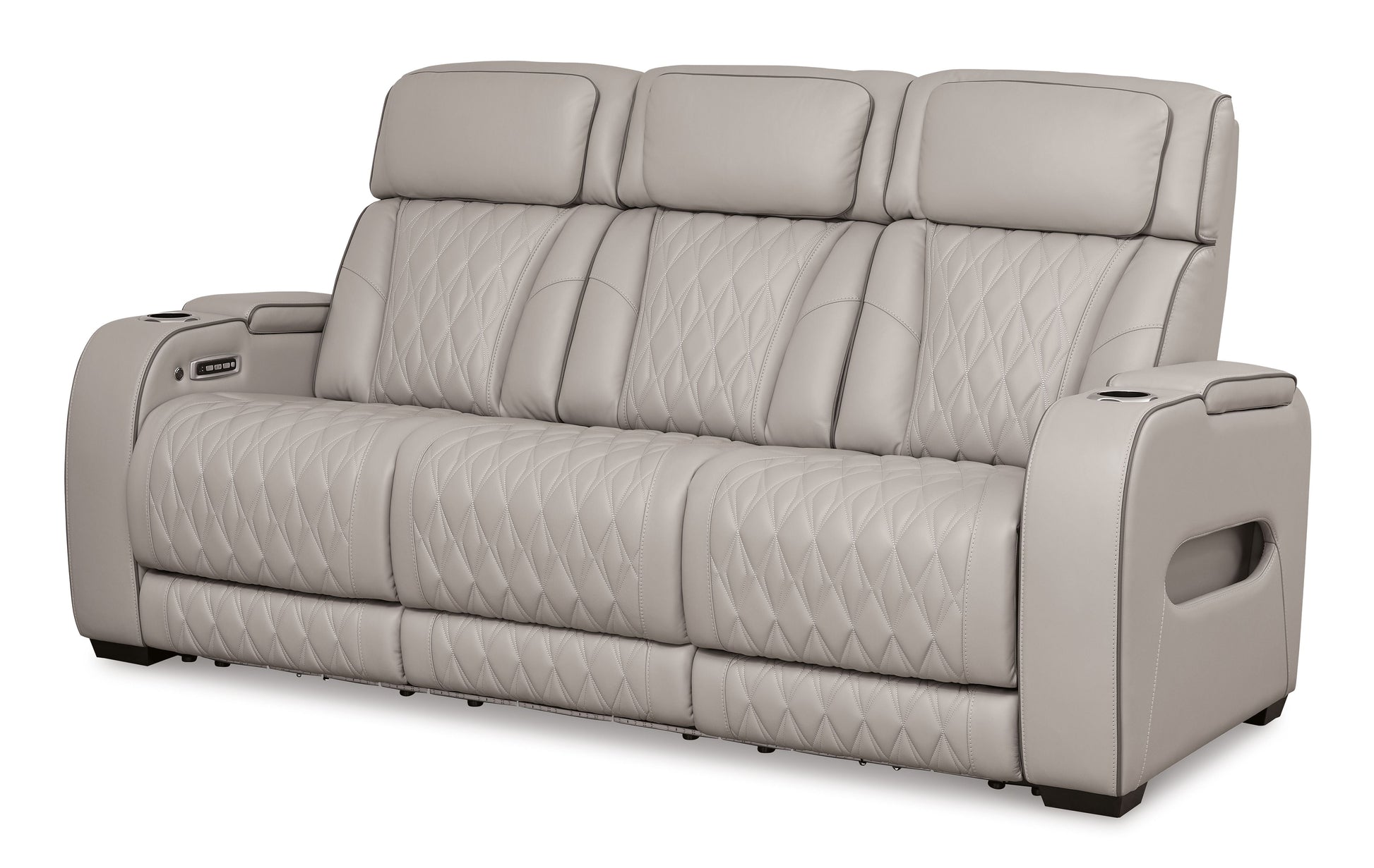 Modern Leather Match Sofa - Gray