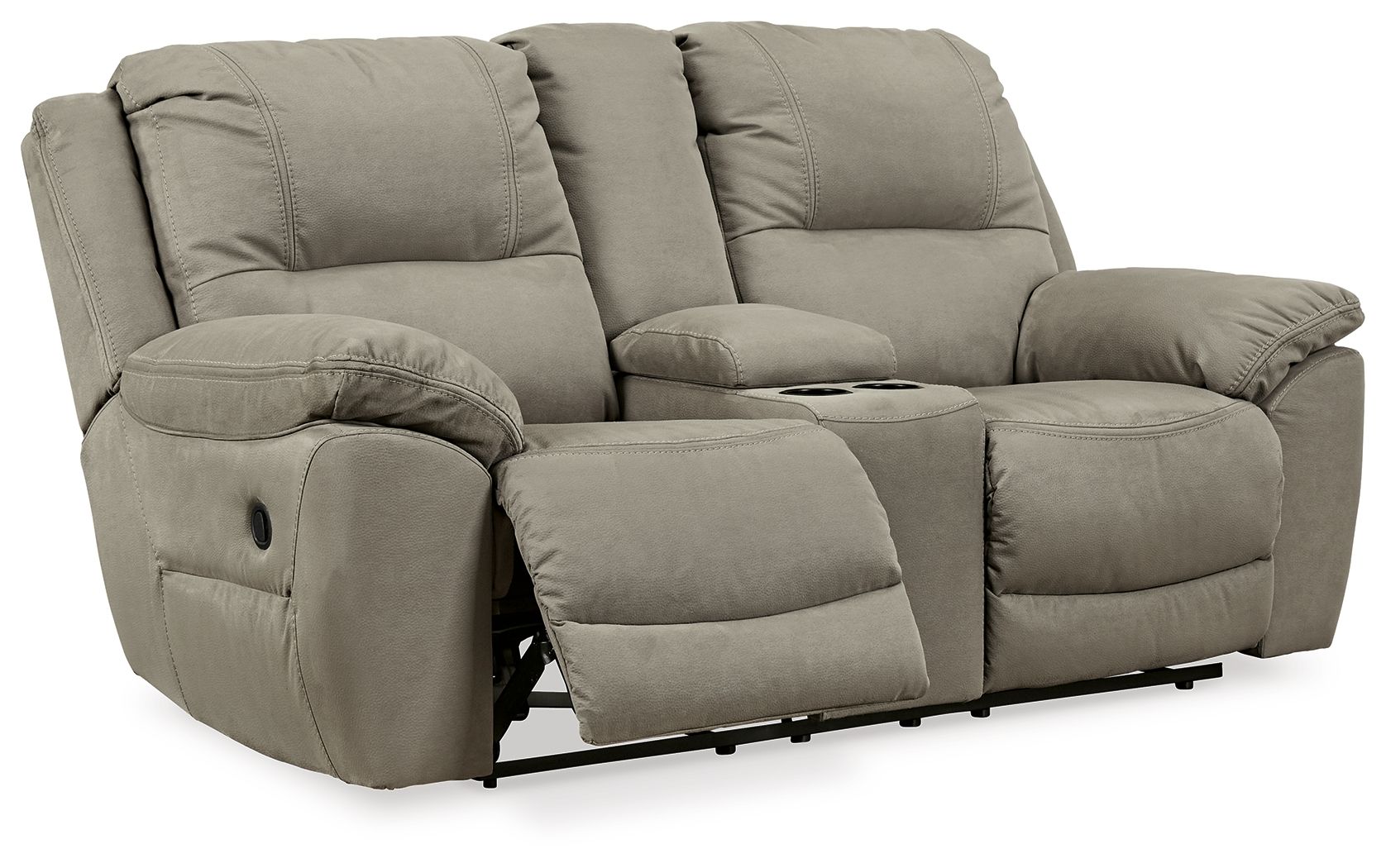 Putty Faux Leather Upholstered Reclining Loveseat - view 5
