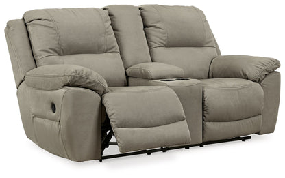 Putty Faux Leather Upholstered Reclining Loveseat - view 5