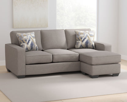 Gray Fabric Upholstered 3 - Piece Living Room Set Track Arms - side view