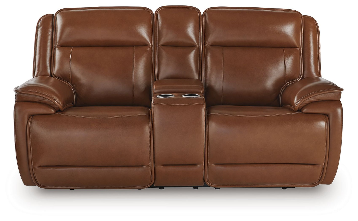 Modern Leather Match Loveseat
