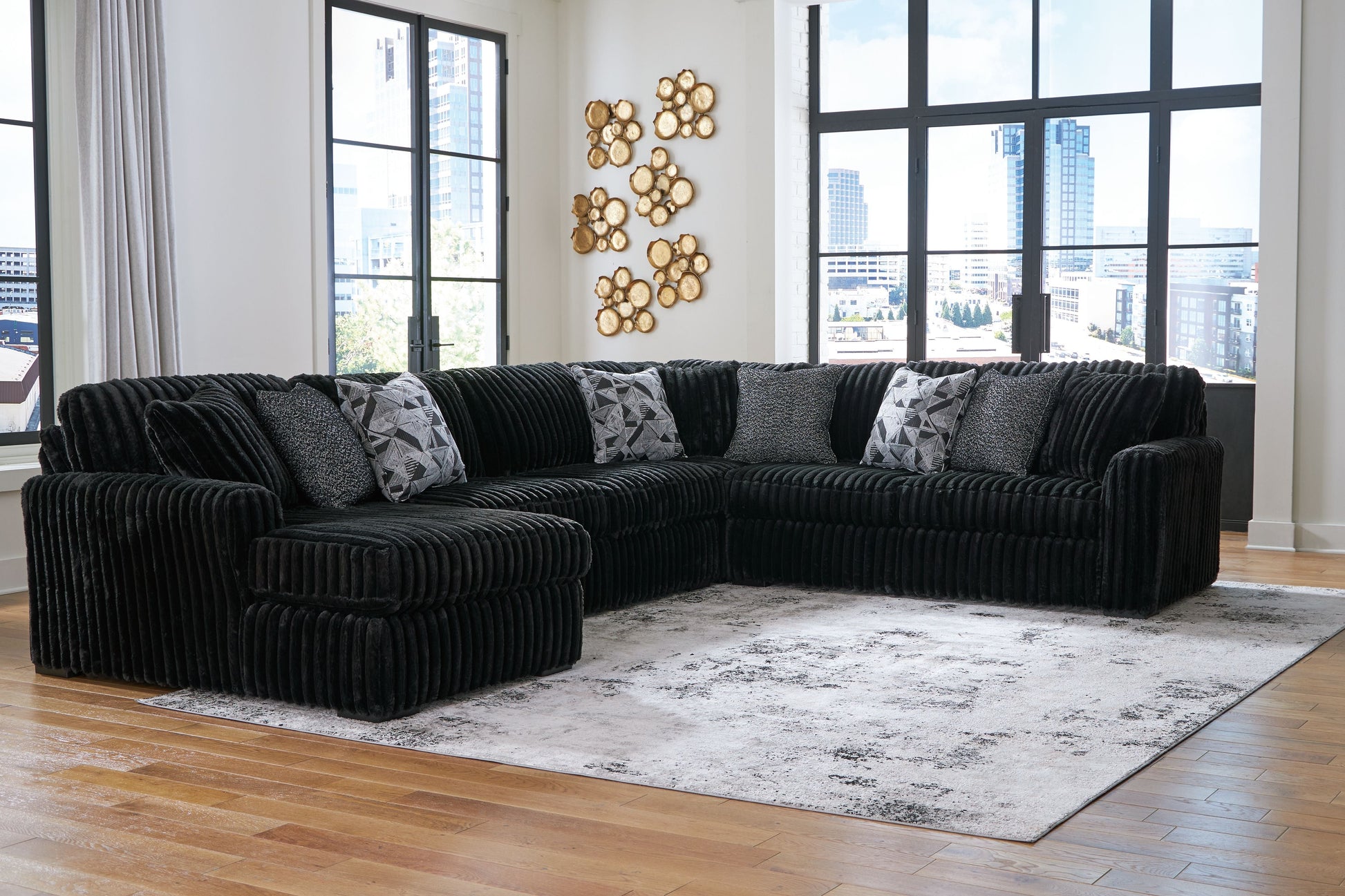 Modern Fabric 4 Piece Living Room Sets