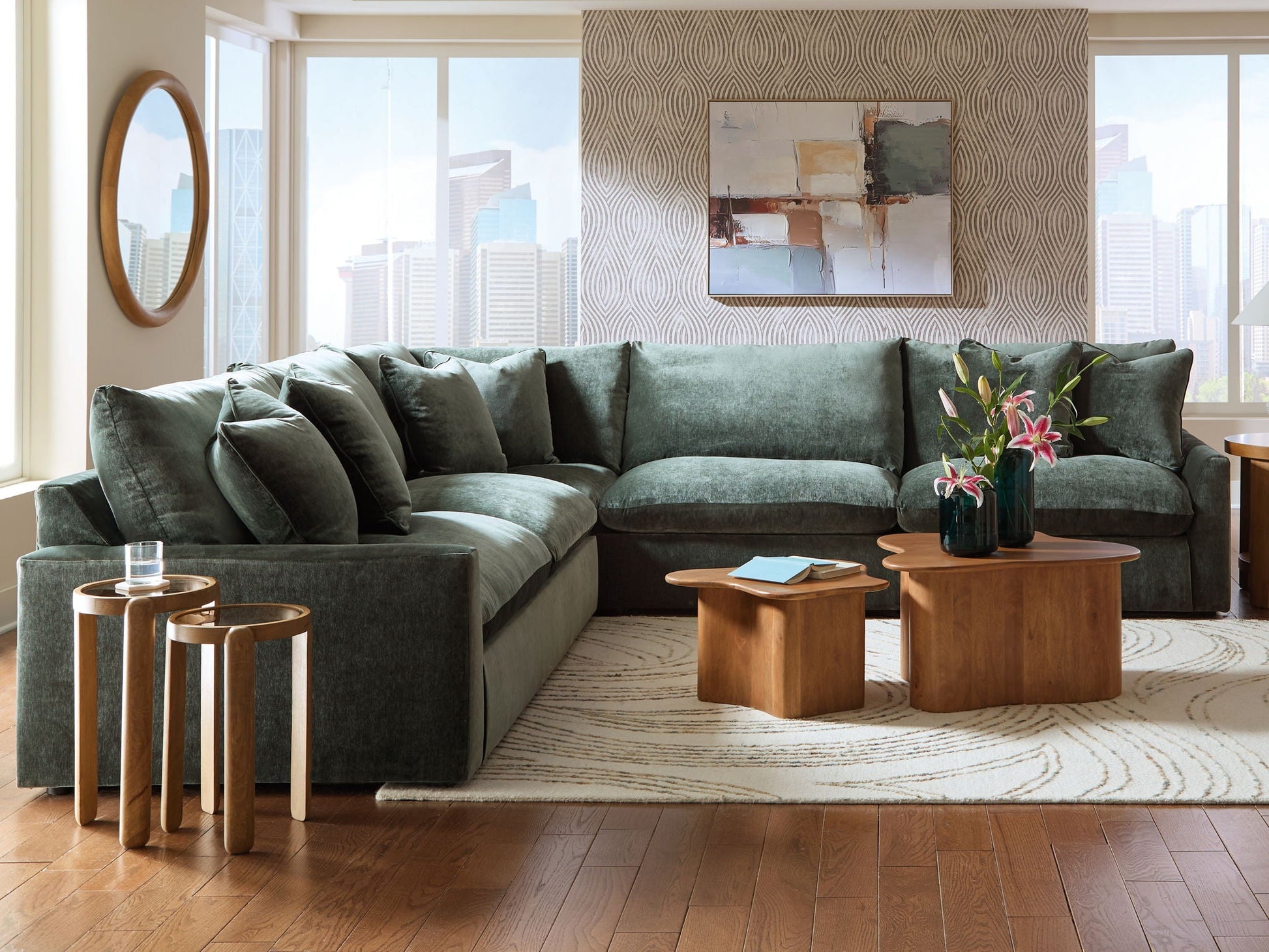 Modern Fabric 3-Piece Sectional