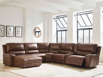 Modern Leather Match Sectional
