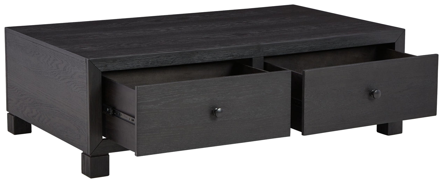 Foyland  Black - Cocktail Table With Storage