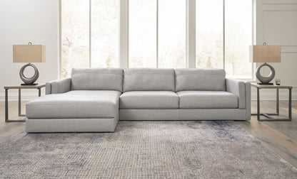 Modern Leather Match Sectional