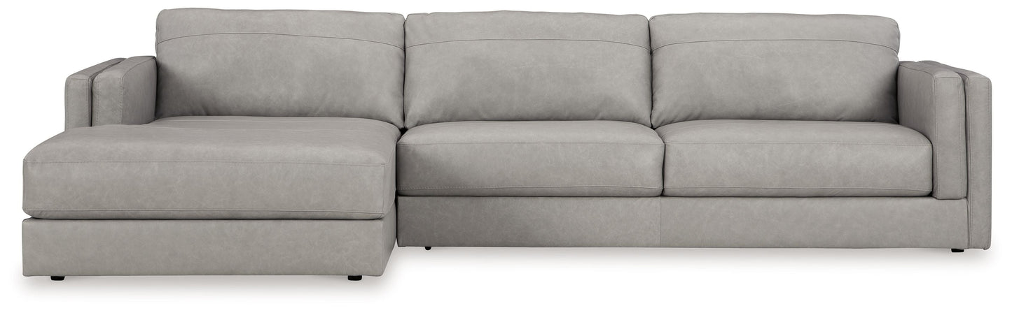 Modern Leather Match Sectional