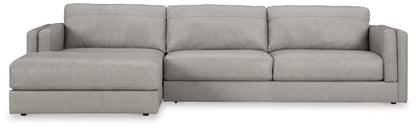 Modern Leather Match Sectional