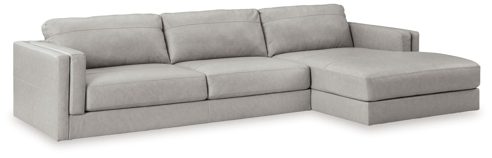 Modern Leather Match Sectional - Glacier - 2 Pc. Left Arm Facing Chaise