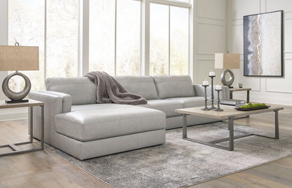 Modern Leather Match Sectional
