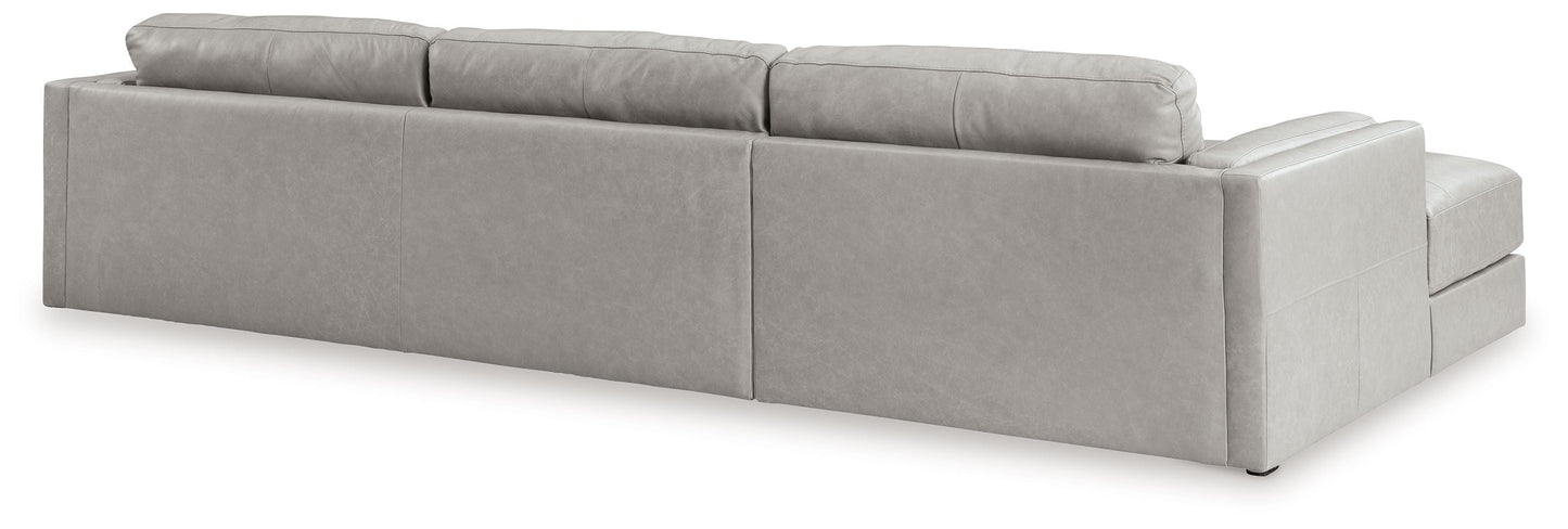 Modern Leather Match Sectional