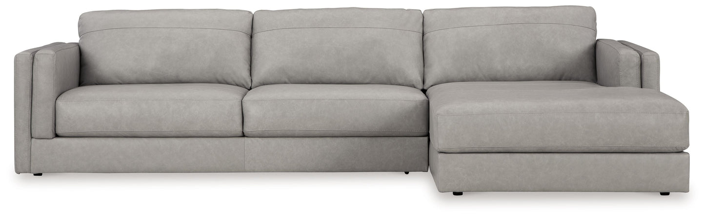 Modern Leather Match Sectional