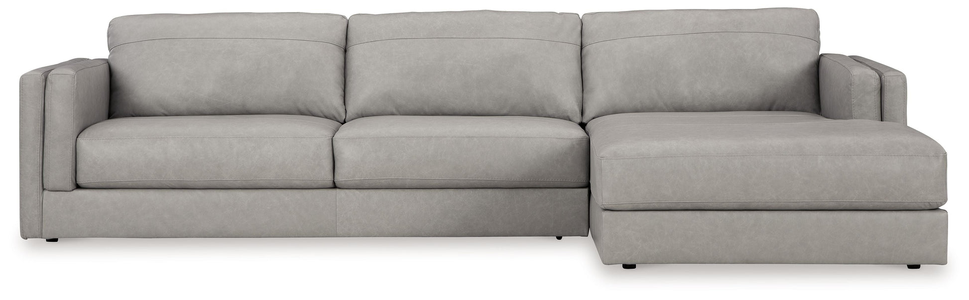 Modern Leather Match Sectional