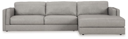 Modern Leather Match Sectional