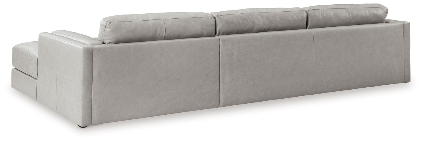 Modern Leather Match Sectional