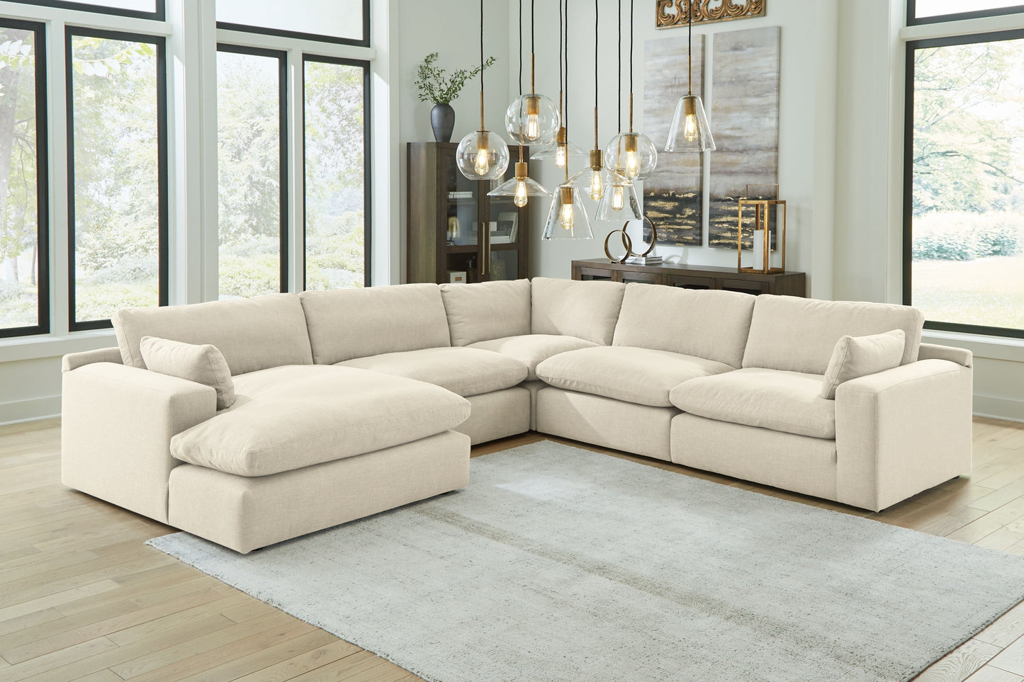 Modern Fabric Sectional - Linen - 10 Pc. U Shaped