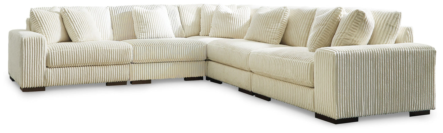Modern Fabric 5-Piece Sectional - Fog