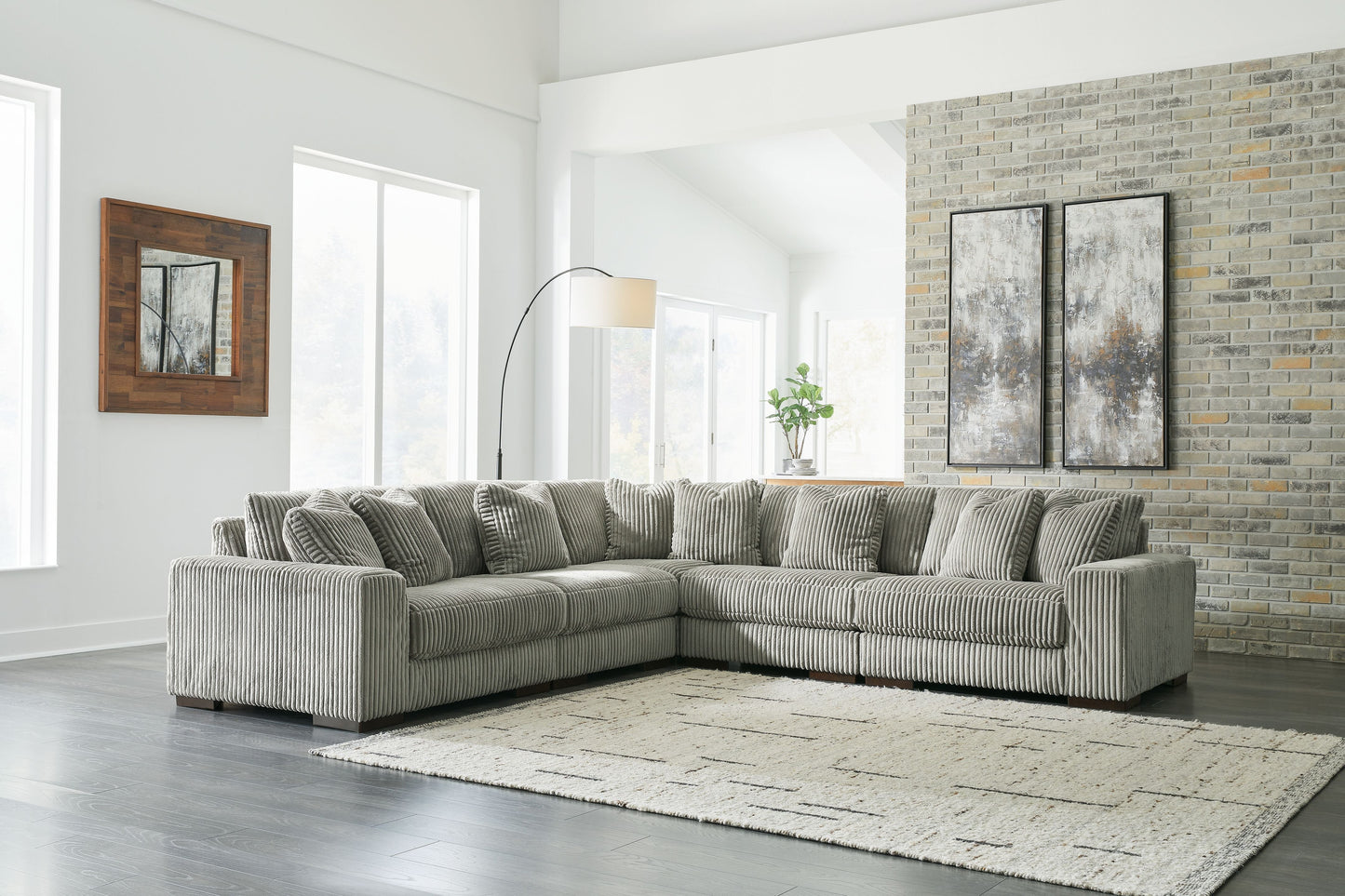Modern Fabric 5-Piece Sectional