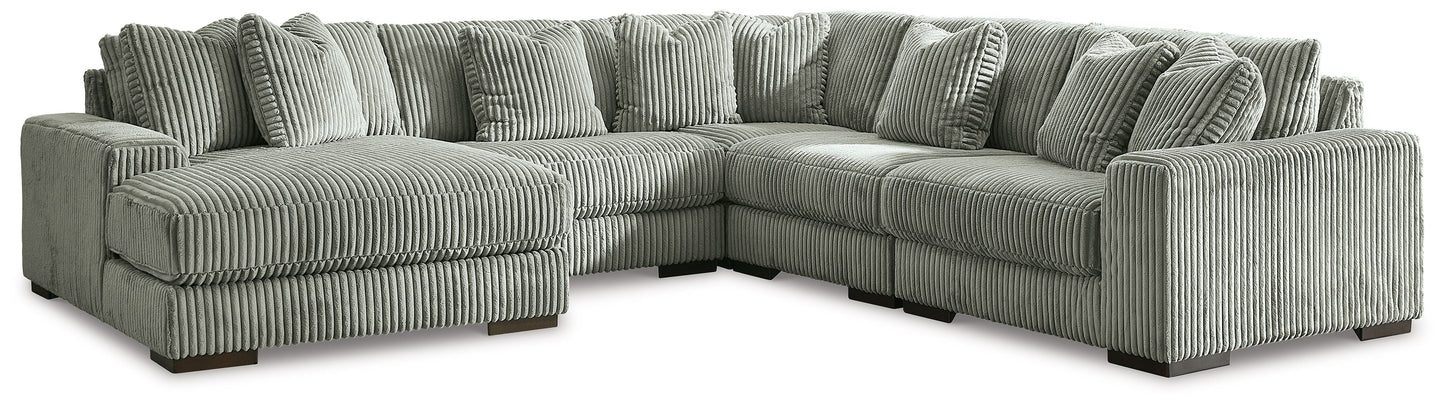 Modern Fabric Sectional - Fog - 3 Pc. Right Arm Facing Corner Chaise