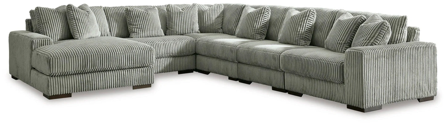 Modern Fabric Sectional - Fog - 3 Pc. Left Arm Facing Corner Chaise