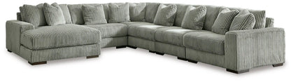 Modern Fabric Sectional - Fog - 3 Pc. Left Arm Facing Corner Chaise