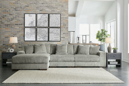 Modern Fabric Sectional - Ivory - 3 Pc. Left Arm Facing Corner Chaise