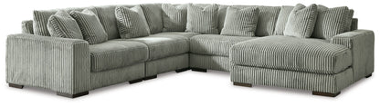 Modern Fabric Sectional - Ivory - 6 Pc. Left Arm Facing Corner Chaise
