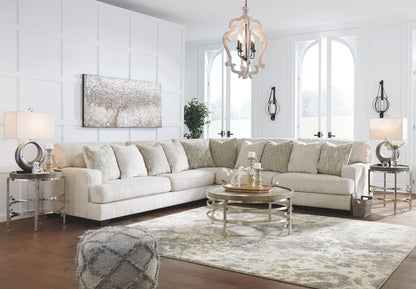 Casual Fabric Sectional - Parchment - 4-Piece Sectional