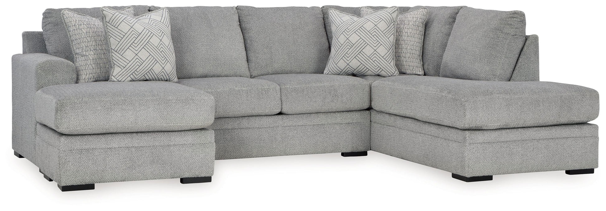 Modern Fabric Sectional - 2-Piece Right Arm Facing Corner Chaise Sectional - Cement