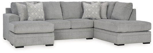 Modern Fabric Sectional - 2-Piece Right Arm Facing Corner Chaise Sectional - Cement