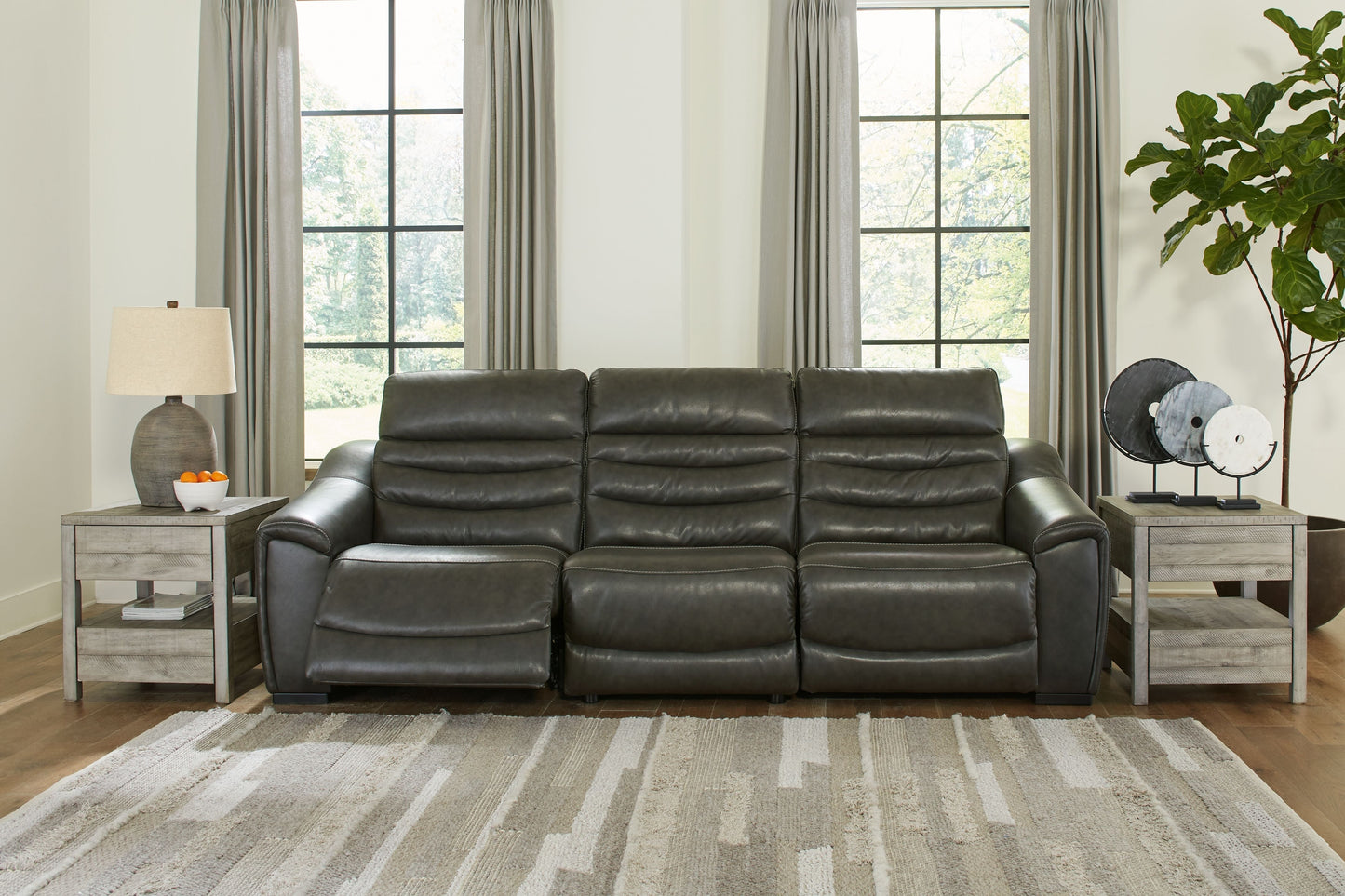 Modern Faux Leather Sectional